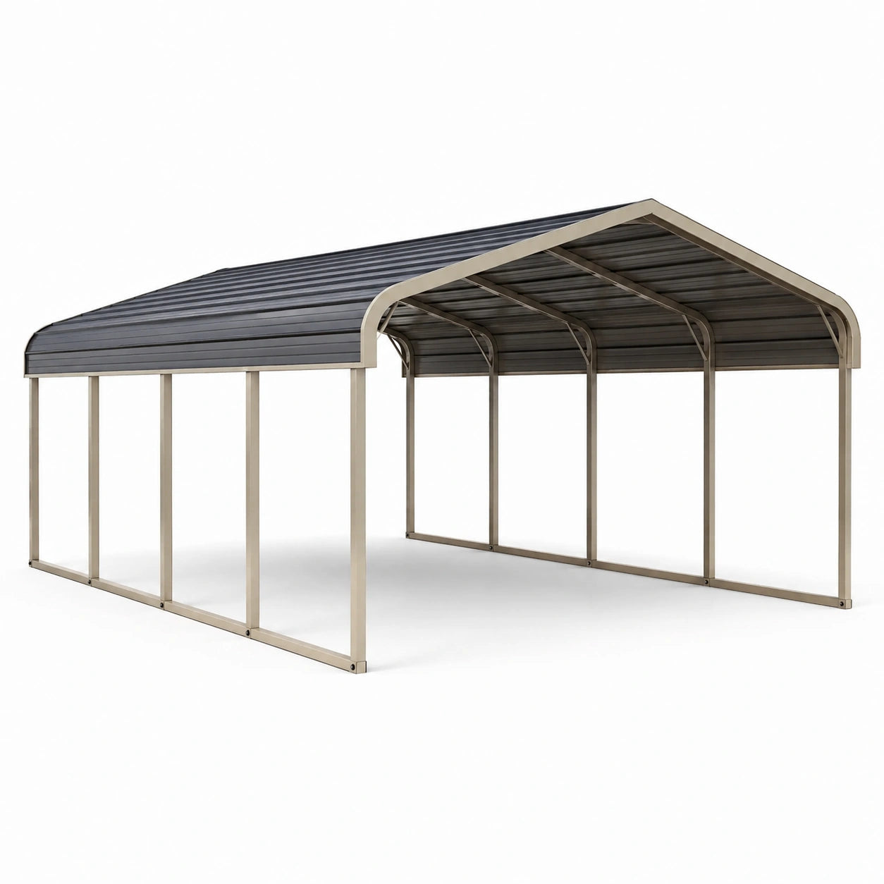 Carport aus Aluminium und verzinktem Stahl 600x300x260 cm Grau