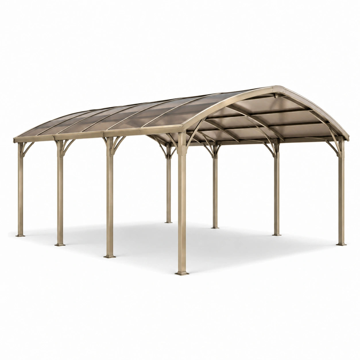 Aluminium und Polycarbonat Carport Überdachung 6x3m Beige