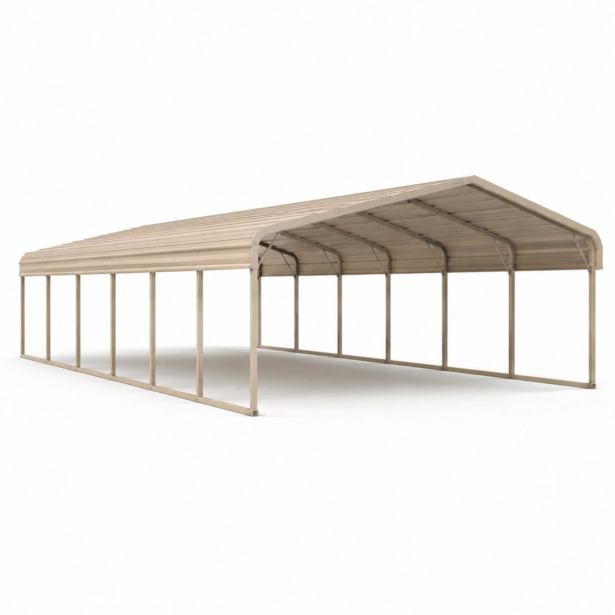 Metall-Carport Beige 600cm x 300cm x 240cm