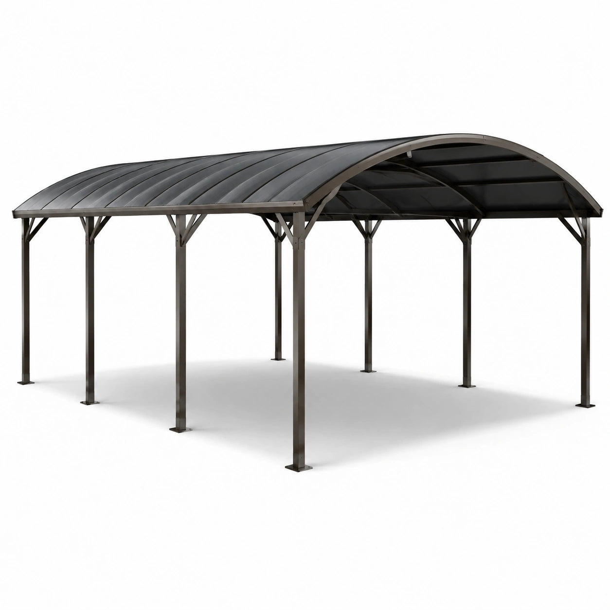 Carport Stahlrahmen 6x3 m Polycarbonatdach Anthrazit