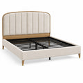 Polsterbett aus Holz und Metall 200x160cm Beige