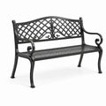 Gartenbank Gusseisen Schwarz 128 cm