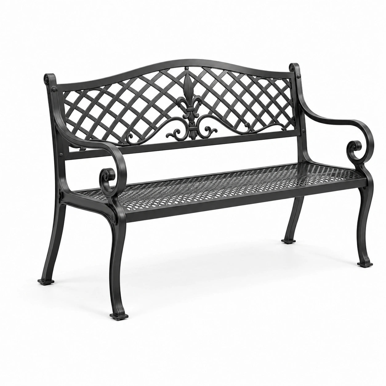 Gartenbank Gusseisen Schwarz 128 cm