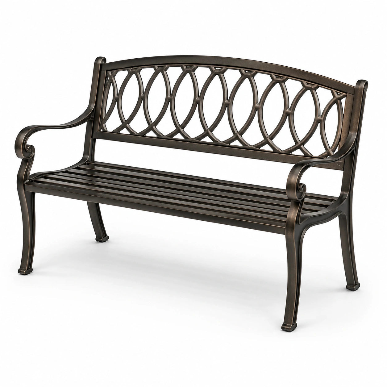 Gartenbank Aluminium Braun 127cm