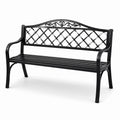Metall Gartenbank, Schwarz, 126 cm