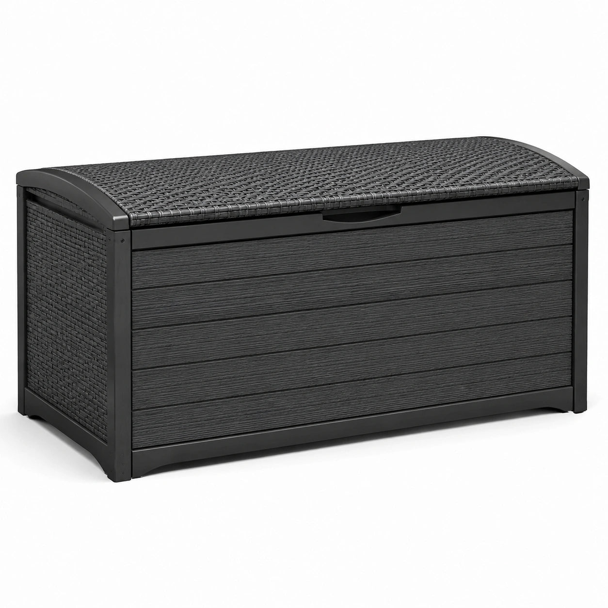 Gartenbox aus Polyrattan Schwarz 120x56x62 cm