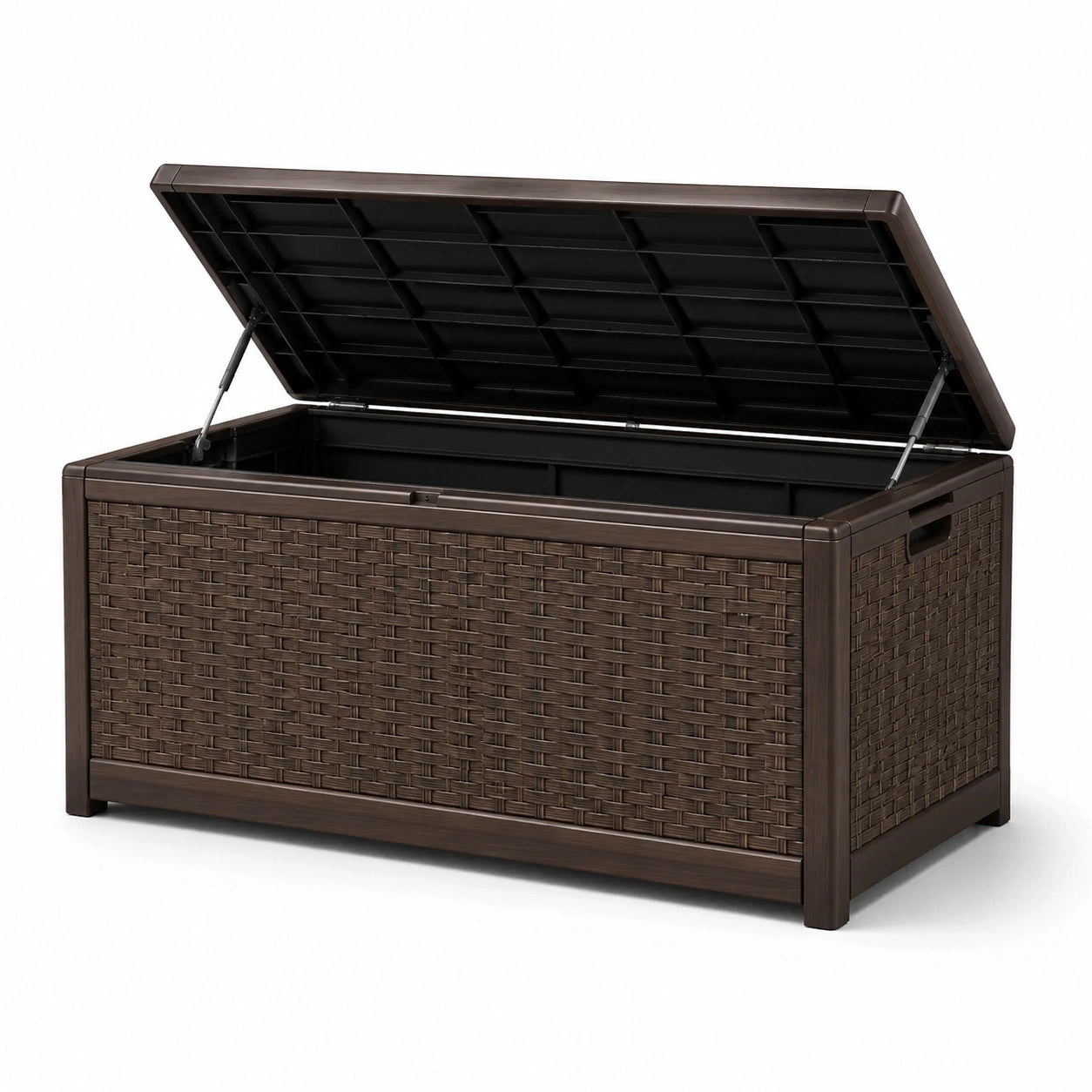 Gartenbox aus Polypropylen in Rattan-Optik Braun